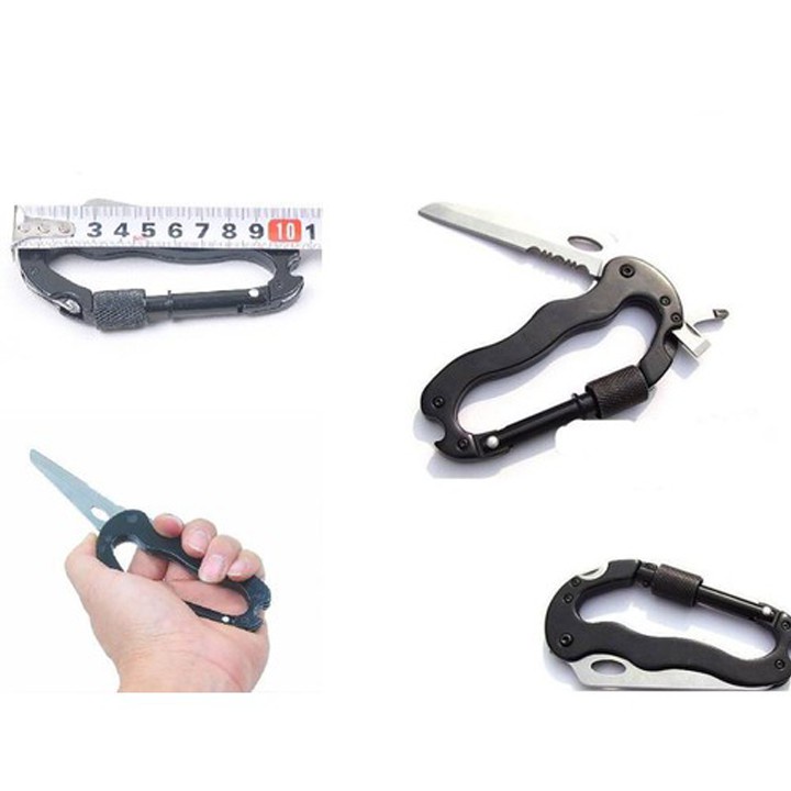 Móc Khóa Đi Phượt Đi Cắm Trại Camping Kèm Vít Dao Đa Năng 5 Trong 1 Cao Cấp Giá Rẻ Full Hộp