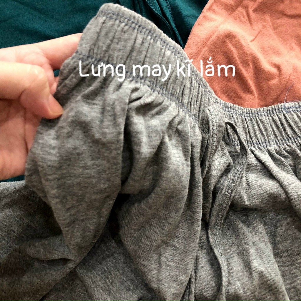 Quần short cotton ống rộng giả váy lưng chun - Ảnh thật