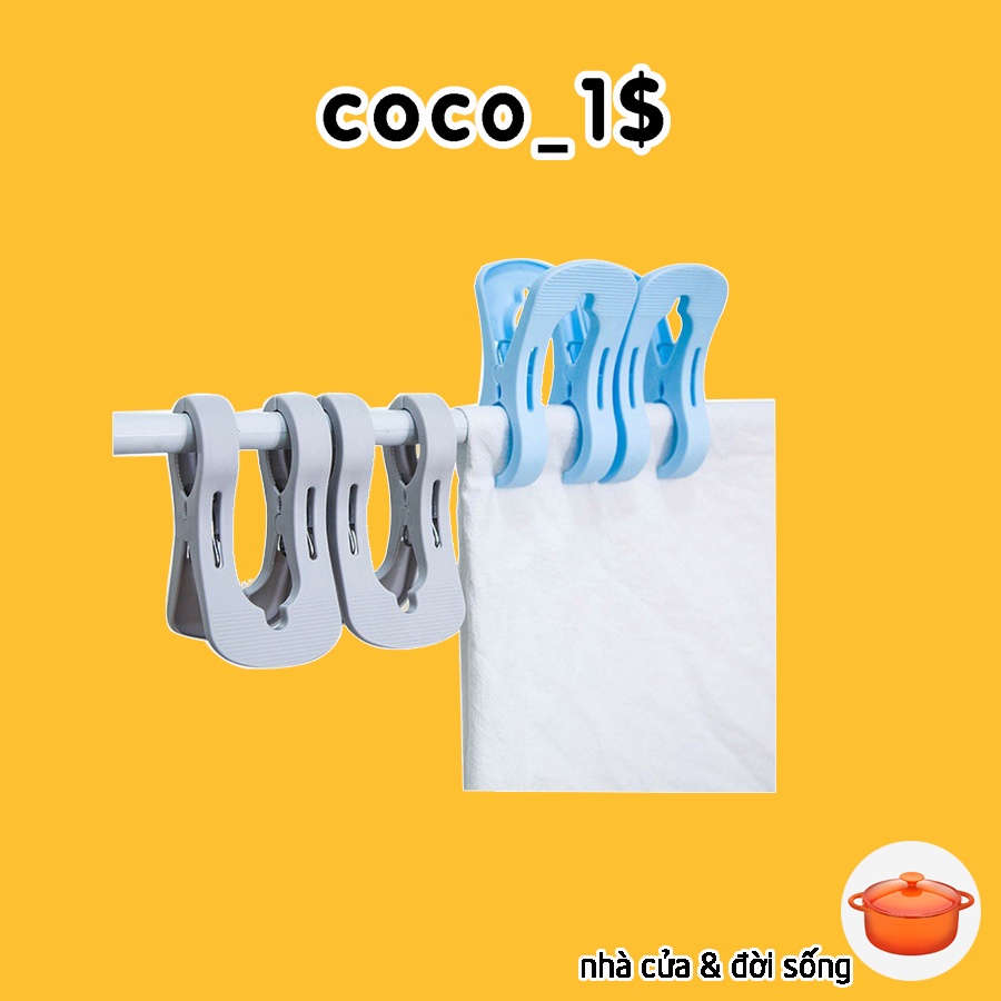 [COCO1$] Combo 2 Kẹp Nhựa Loại To Phơi Chăn Ga, Quần Áo Chống Gió Bay CC09SP055