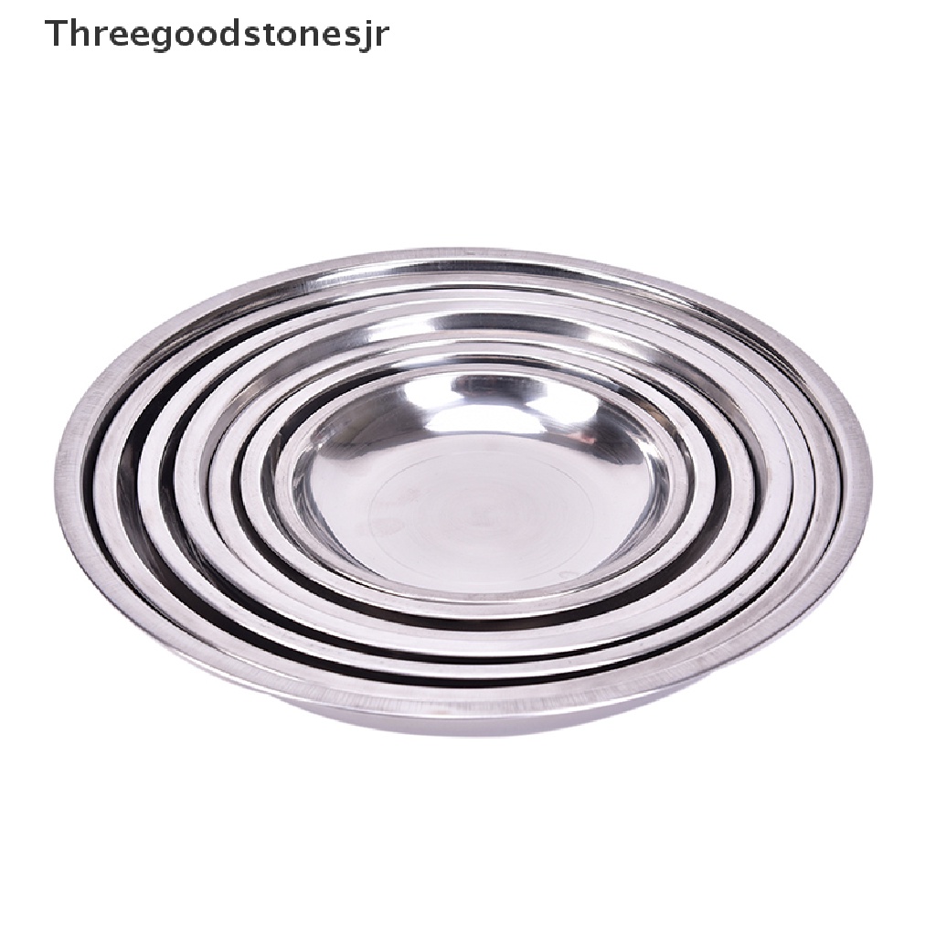 Đĩa Tròn Đựng Thức Ăn Đường Kính 14-26cm Bằng Thép Không Gỉ JR