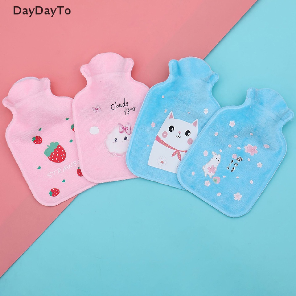 Túi Đựng Bình Nước Nóng Giữ Ấm Bằng Vải Cashmere Phối Lông Cừu Dễ Thương