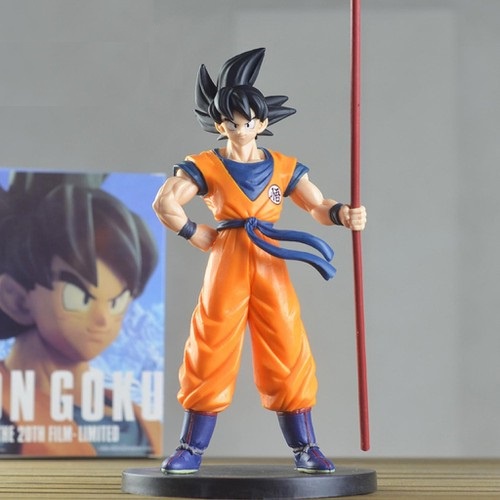 Mô hình dragon ball goku cầm gậy siêu đẹp cao 22 nặng 500g giá siêu rẻ nhựa PVC đúc cứng có ảnh thật