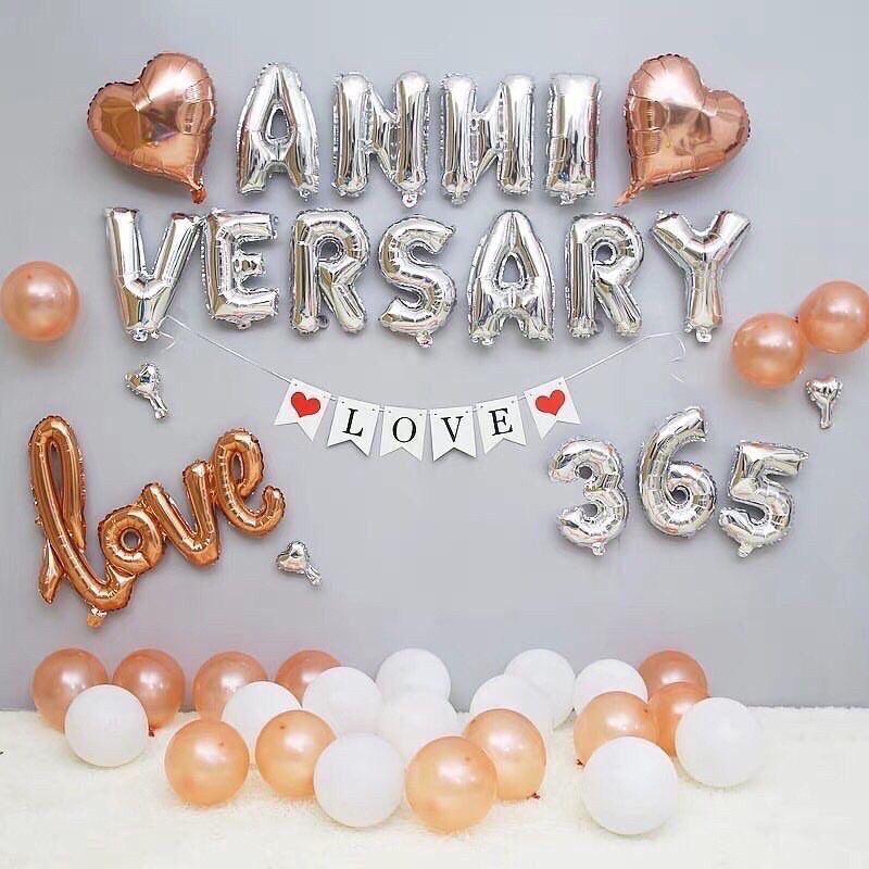 Set bóng Happy Anniversary trang trí ngày kỷ niệm
