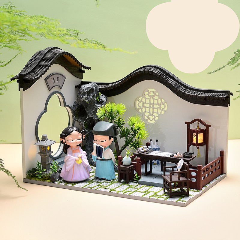 Mô hình nội thất nhà gỗ mini DIY cho nhà búp bê Chinese Style Series OH