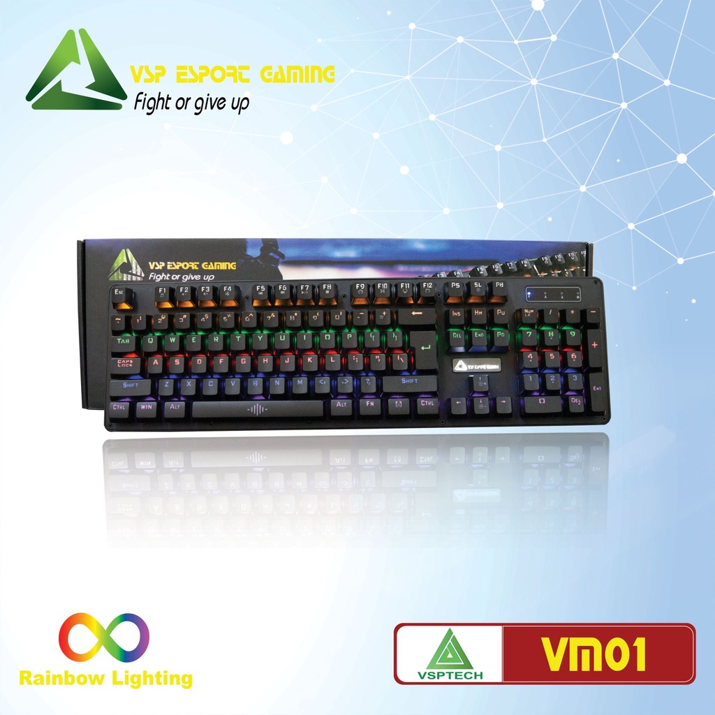 [Mã 152ELSALE hoàn 7% đơn 300K] Phím Cơ Chuyên Game VM01 Full LED chống nước