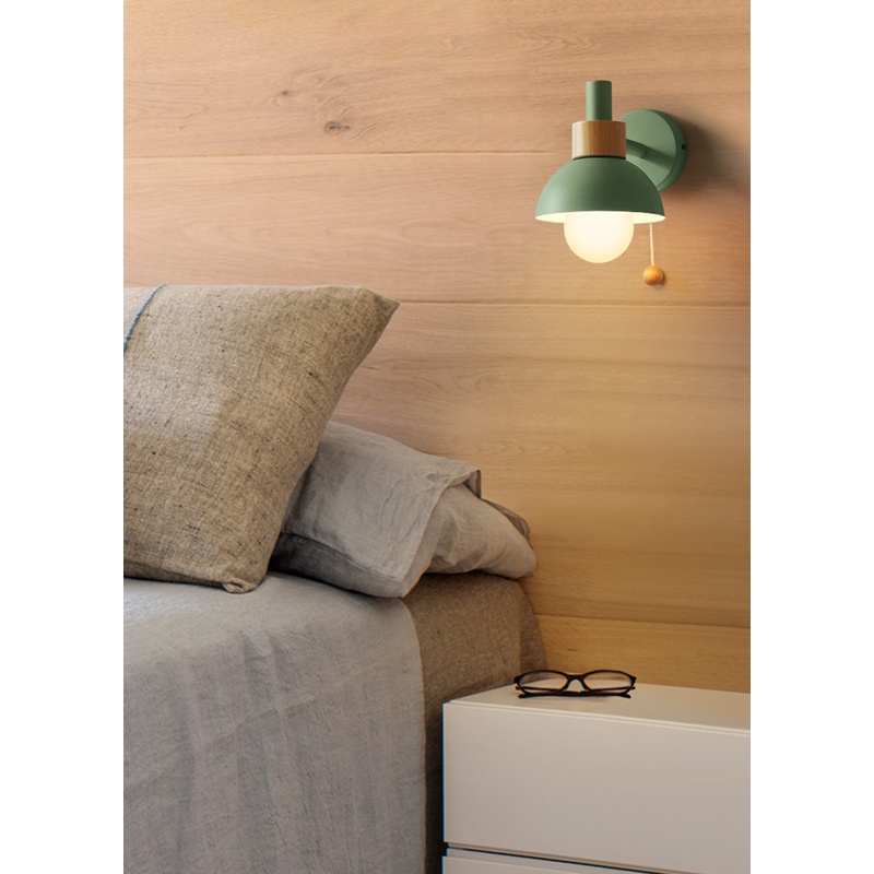 Đèn LED Gắn Tường Khung Sắt Và Gỗ Phong Cách Bắc Âu Hiện Đại