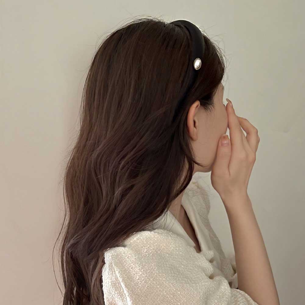 Băng Đô Mềm Co Giãn Màu Trơn Kiểu Vintage Cho Nữ Mới
