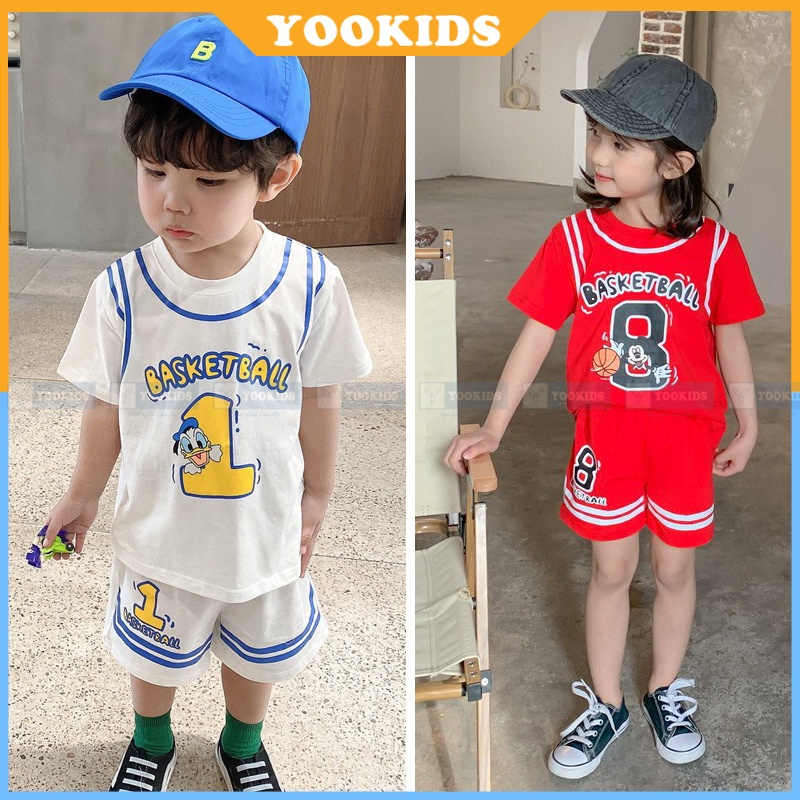 Đồ bộ cho bé gái bé trai YOOKIDS chất cotton thấm hút mồ hôi phong cách thể thao năng động cho bé 0 1 2 3 4 tuổi