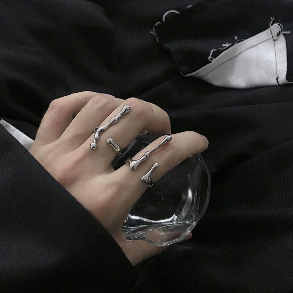 Nhẫn Hở Màu Sắc Đơn Giản Phong Cách Hip Hop Hàn Quốc Cho Cặp Đôi