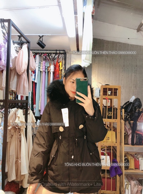 Áo phao rút eo cúc ngực p125