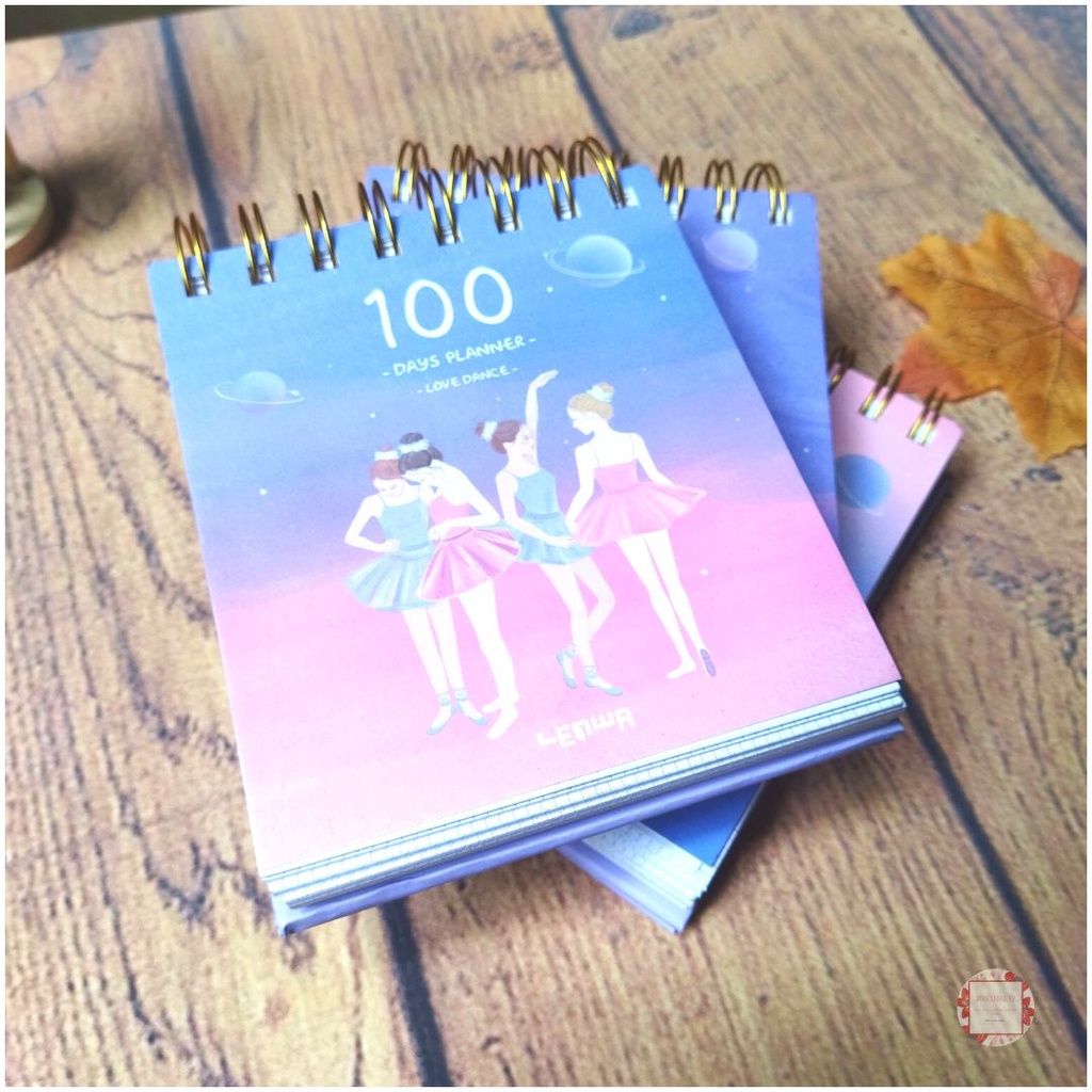 Sổ Kế Hoạch Lò Xo 100 Ngày - 100 Days Daily Planner Notebooks - 4 Cô Gái  - mẫu 3