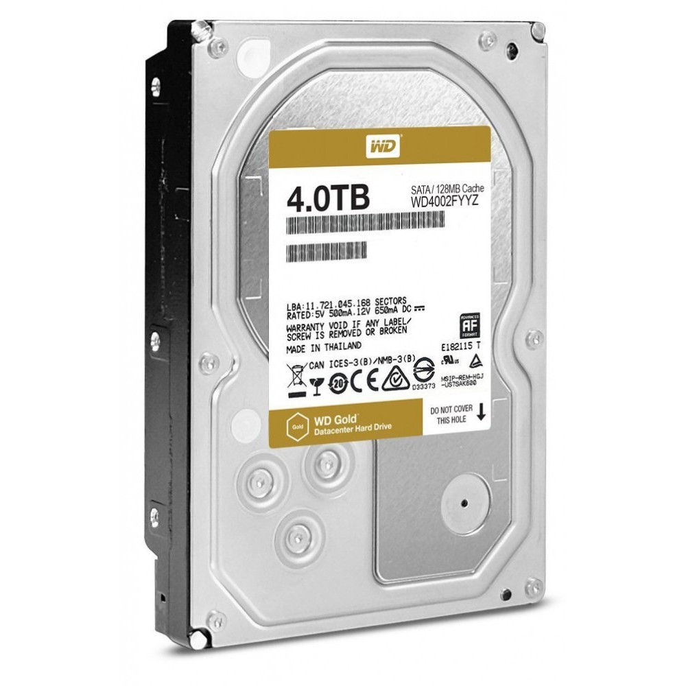 Ổ cứng HDD western 4TB Gold Datacenter 6Gb/s 7.2K RPM 128M (WD4002FYYZ) còn BH hãng đến 11/2022