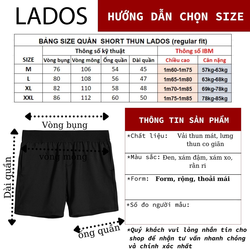 Quần đùi thun nam có túi mặc ở nhà LADOS - 4046 mặc nhà chất liệu thoải mái