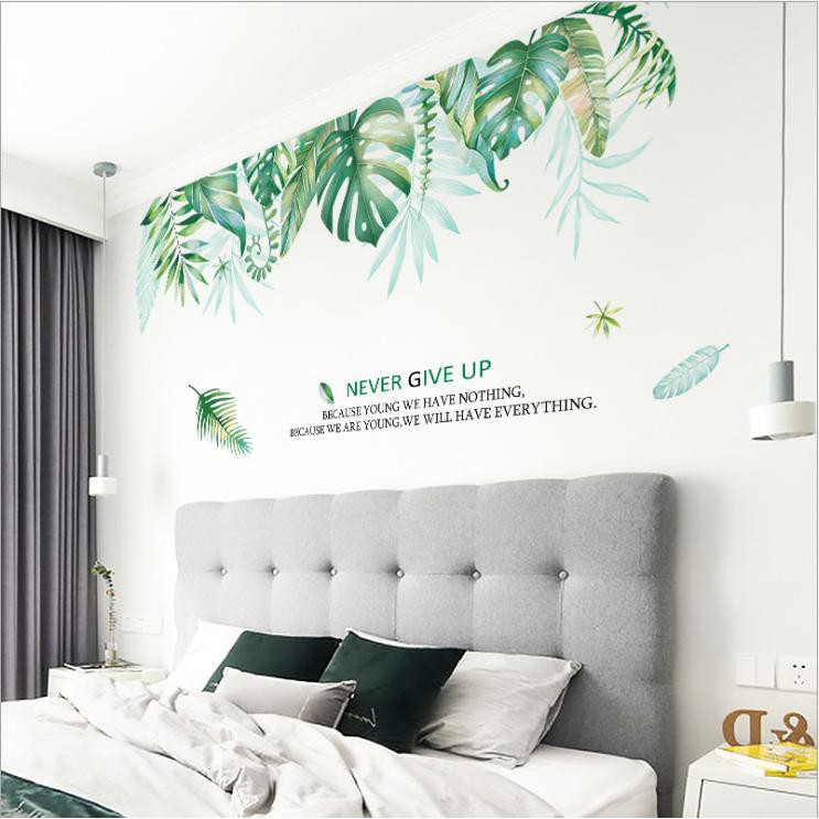 Decal dán tường Giàn lá xanh 3D phong cách Hàn Quốc - decal trang trí sáng tạo mới lạ
