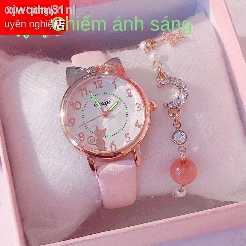 Đồng hồ dành cho trẻ em Cô gái Chống thấm nước và rơi Con trỏ Hoạt hình Học sinh mầm non cấp hai điện tử