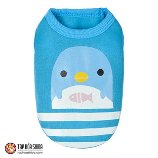 Áo thun vải cao cấp hình Chim Cánh Cụt siêu thoáng mát cho chó mèo