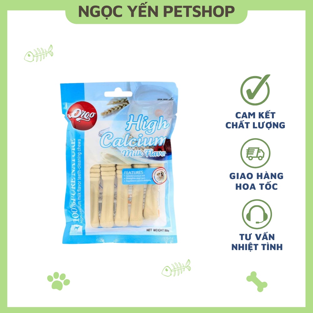 Xương cho chó gặm vị sữa hình bàn chải VEGEBRAND Orgo High Calcium Milk Flavor - 90g