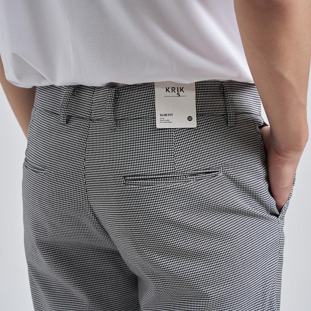 Quần Âu Nam KRIK Dáng Ngắn Form Slimfit Côn Sẵn Xắn Gấu 0077