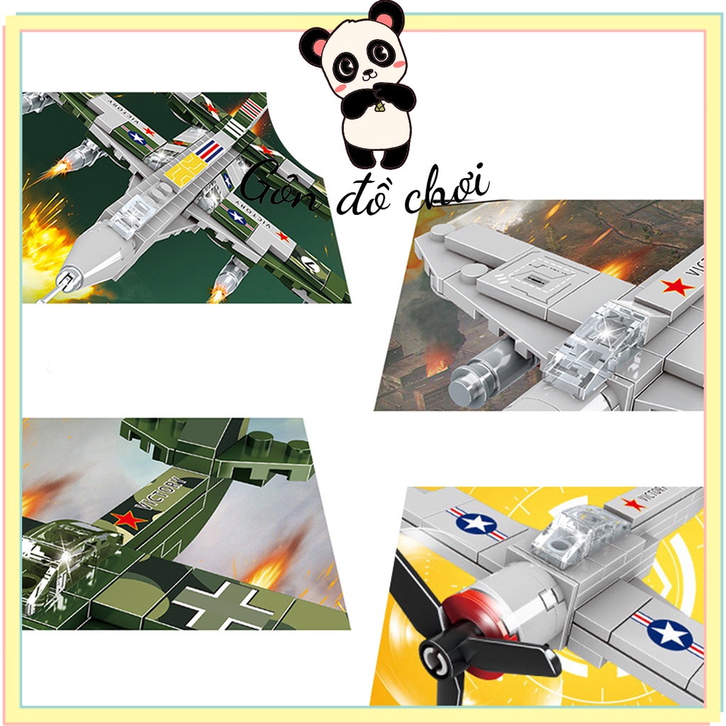 Lego Xếp Hình Cho Bé Trí Tuệ Đồ Chơi Siêu Máy Bay Chiến đấu Siêu Cấp 654 Chi Tiết 8 Trong 1 Gôn đồ chơi