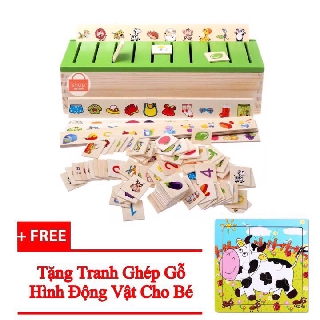 [Tặng Tranh Ghép Cho Bé] ĐỒ CHƠI GỖ THẢ CHỦ ĐỀ TRÊN THANH GIÚP BÉ PHÁT TRIỂN TƯ DUY