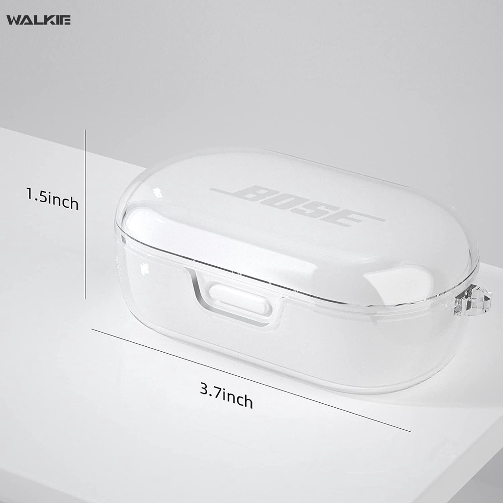 Vỏ bảo vệ hộp sạc tai nghe Bose QuietComfort bằng TPU mềm trong suốt có móc khóa chất lượng cao