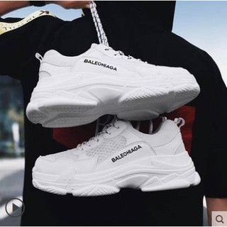 [ Siêu Hot ]Ins siêu lửa các cặp đôi giày thể thao màu trắng giải trí tăng chiều cao nguyên!