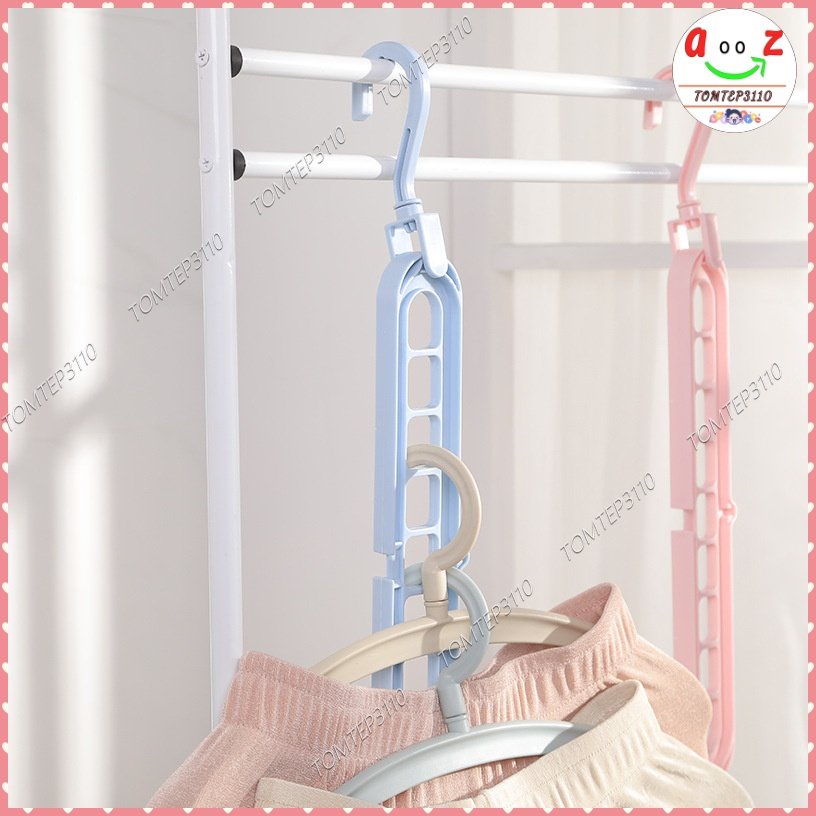 Móc Treo Gọn Quần Áo 9 Lỗ Thông Minh Quay 360 Độ Đa Năng Tiện Dụng