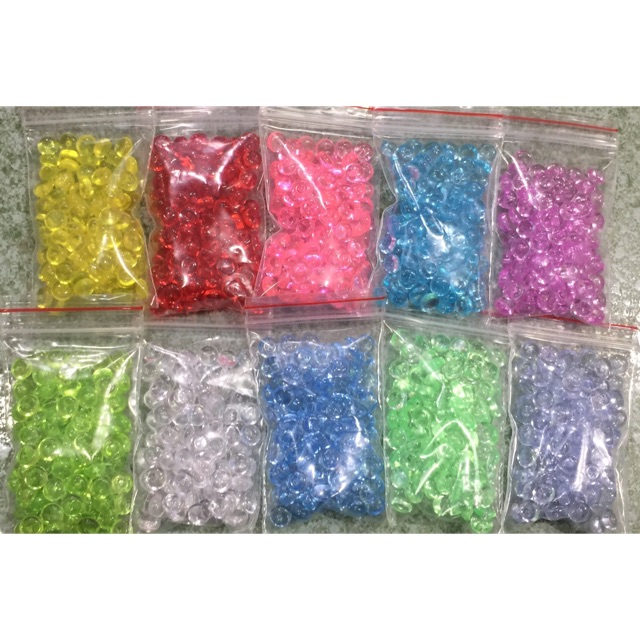 Hạt nhựa fishbowl oval beads túi 10g nguyên liệu làm slime