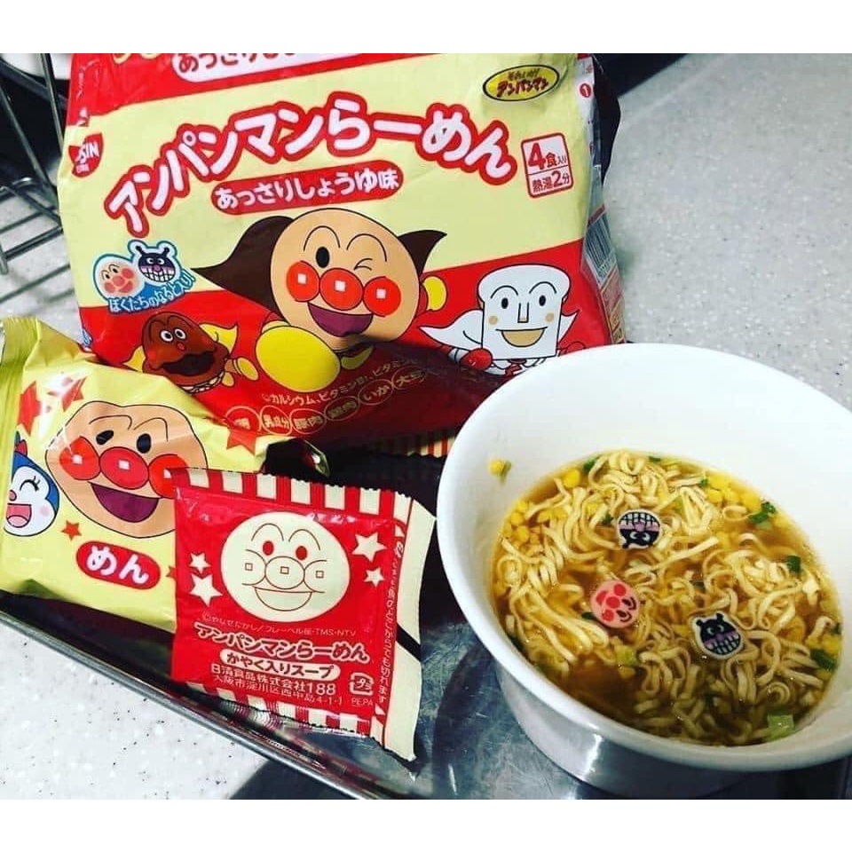 Mỳ chú hề Anpanman Nissin, mì chú hề Tokyo Noodle, mì ăn liền Cho Bé Từ 2 tuổi - Nhật Bản 8/2023