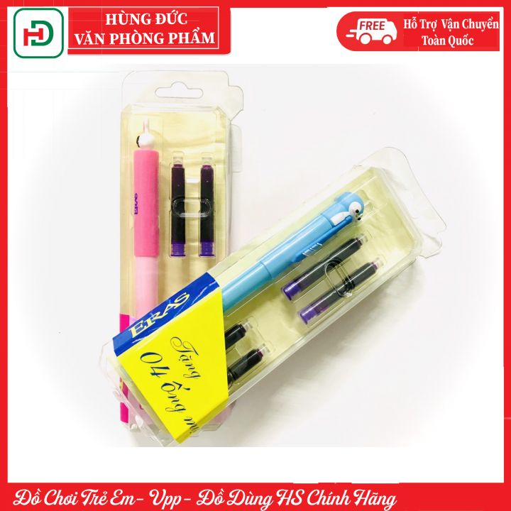 Bút máy ChiBan Nhật Bản ERAS E008  trơn siêu bền, ngòi siêu trơn, thiết kế dễ thương, tay cầm định vị