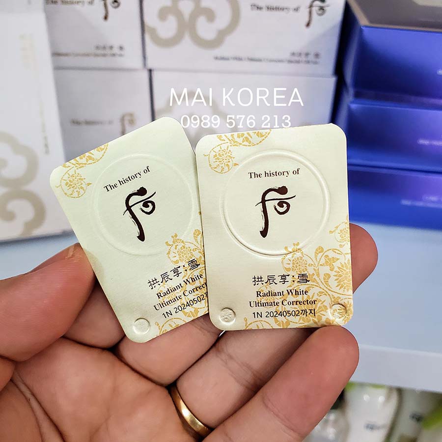 Cao Nám Whoo Radiant White Ultimate Corrector dạng vỉ cao cấp dưỡng trắng giảm thâm nám hiệu quả