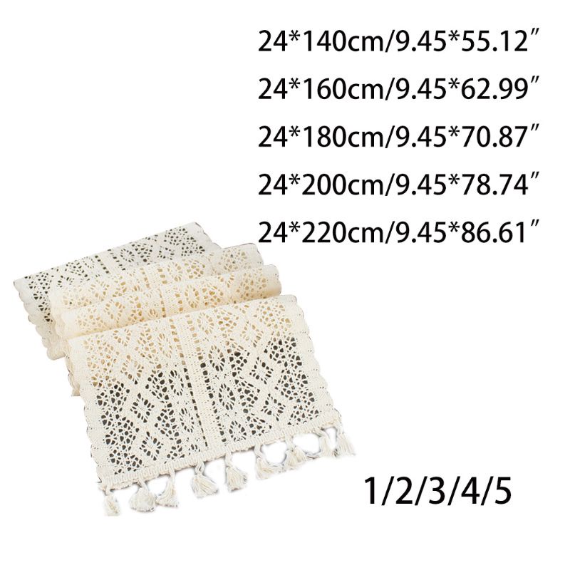 Khăn Trải Bàn Bằng Cotton Phối Ren Hình Chữ Nhật Phong Cách Bohemian Cổ Điển