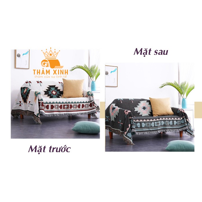 [Sẵn Hàng] Khăn Thảm Trải Sofa Chống Bụi Bẩn - Trang Trí, Thảm Sofa Họa Tiết Thổ Cẩm