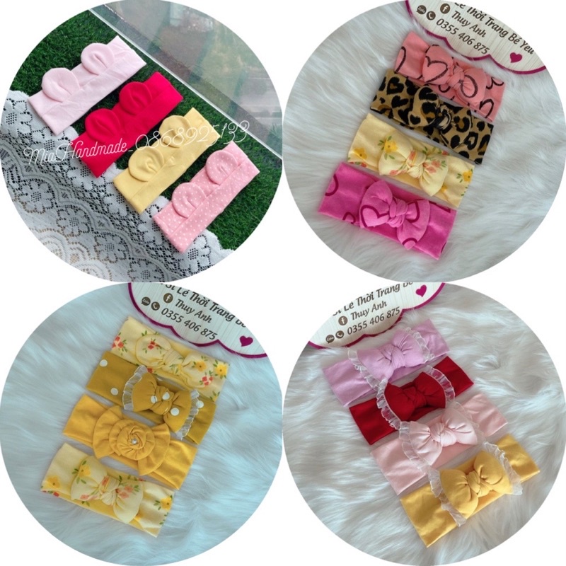 TURBAN CHO BÉ GÁI RẺ ĐẸP SÀNH ĐIỆU - TUBAN, BĂNG ĐÔ CHẤT COTTON MỀM MỊN DÀNH CHO BÉ GÁI 0-24M