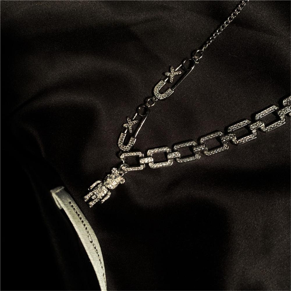 Vanes1 Dây Chuyền Hợp Kim Lấp Lánh Phong Cách Hàn Quốc Cho Nữ|Dây Xích Nối Cuba Chuyên Dụng Chất Lượng Cao