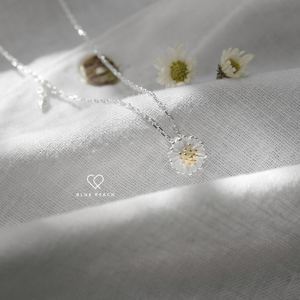 Dây Chuyền Bạc Blue Peach Daisy Flora DC002