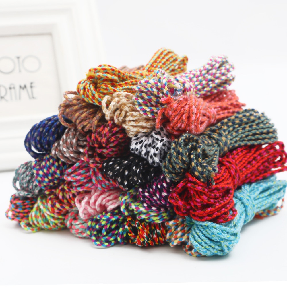 Cuộn dây cotton 2mm dài 5m dùng làm đồ thủ công DIY tùy chọn màu sắc