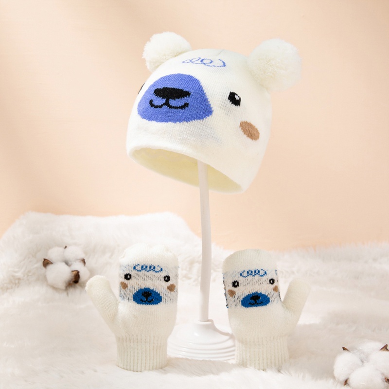 Mũ Beanie Dệt Kim Mềm Mại Giữ Ấm Mùa Đông Dễ Thương Cho Bé