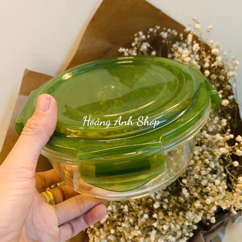 Hộp Thủy Tinh 950ml / 800ml/ 640ml / 370ml / 620ml Nắp Xanh Lá Chịu Nhiệt, Chống Tràn - Đựng Thực Phẩm, Cơm Văn Phòng