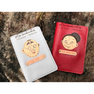 (Chat chốt tên-chọn màu)vỏ hộ chiếu đôi ÔNG - BÀ MÌNH ( passport cover )
