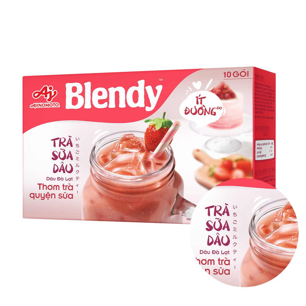 Combo 2 hộp Trà sữa Dâu Blendy (180g/ hộp)