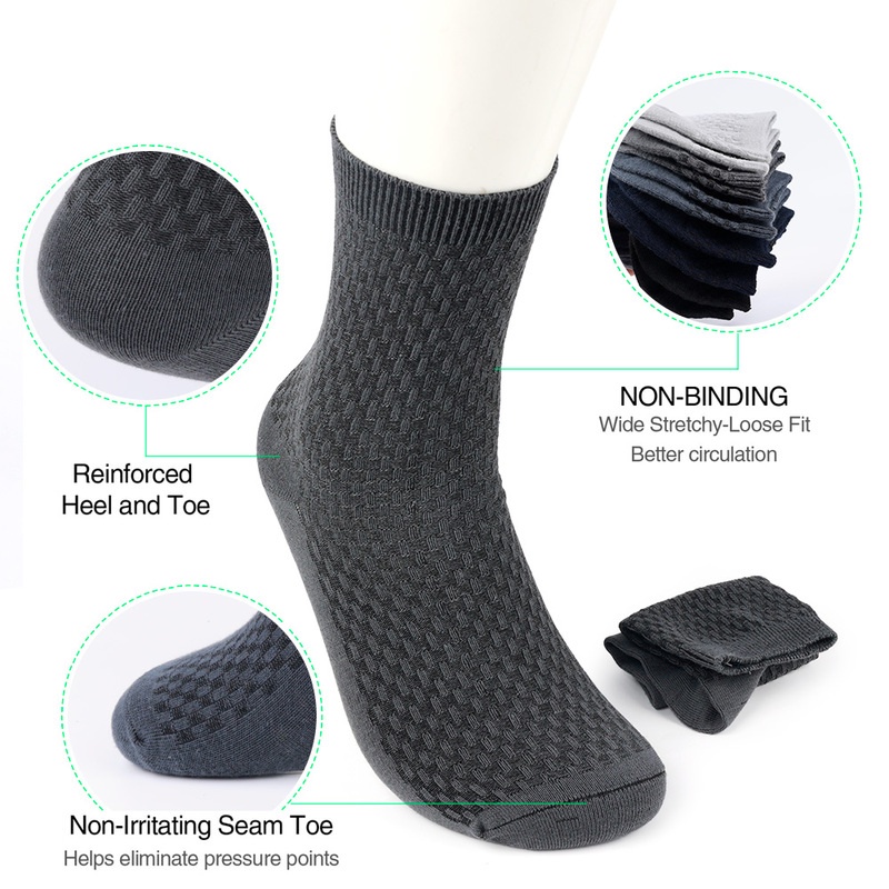 Vớ Cotton Sợi Tre Cổ Điển Thoáng Khí Không Mùi Hôi Thời Trang Mùa Hè Cho Nam
