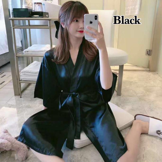 Áo Choàng Tắm Bằng Lụa Satin Màu Xám Xám Kích Thước Tùy Chọn | BigBuy360 - bigbuy360.vn