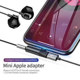 Jack chuyển đổi tai nghe Baseus L43 cho IPhone 7/8/X/Xs Max/IPhone 11 2 in 1 có mic