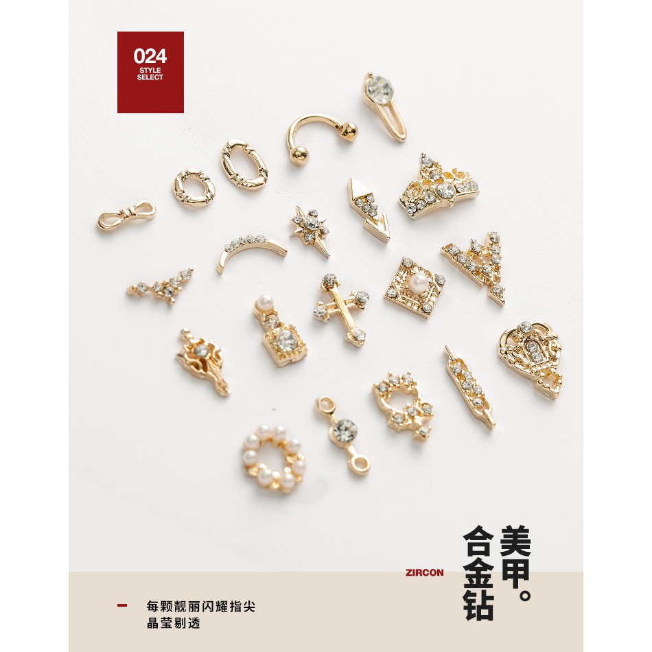 Hạt Kim Cương Giả Bằng Hợp Kim Phong Cách Nhật Bản Dùng Trang Trí Móng Tay