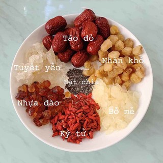 Set chè dưỡng nhan tuyết yến 10 vị nấu 4-5 người ăn