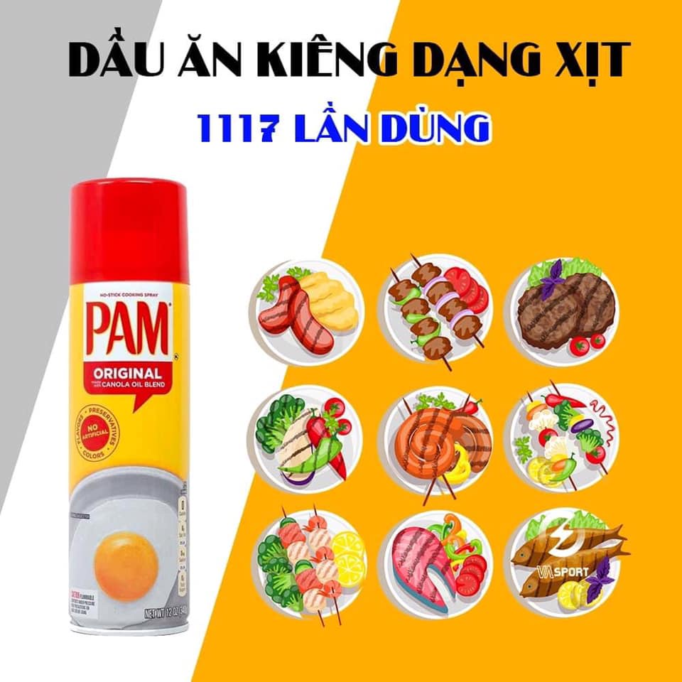 Dầu Ăn Kiêng 0 calories Dạng Xịt hạt cải Pam  283g