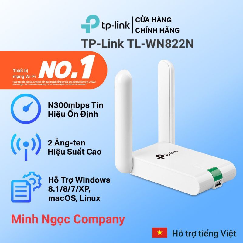 Bộ Chuyển Đổi USB Wifi TP-Link TL-WN822N Chuẩn N 300Mbps - Hàng Chính Hãng