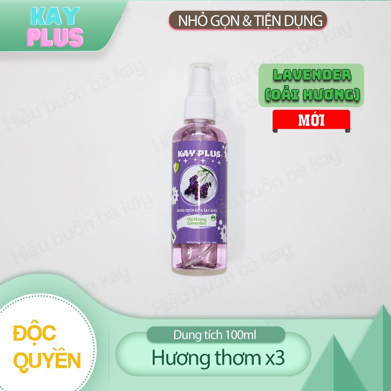 Chai nước rửa tay khô xịt kháng khuẩn mini bỏ túi KayPlus (100ml)