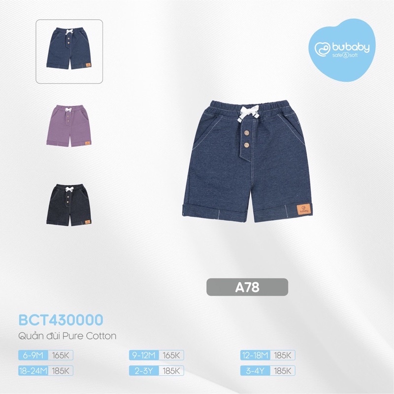 Quần Ngắn Terry Cotton Bu Baby dành cho bé từ 6 tháng đến 4 tuổi
